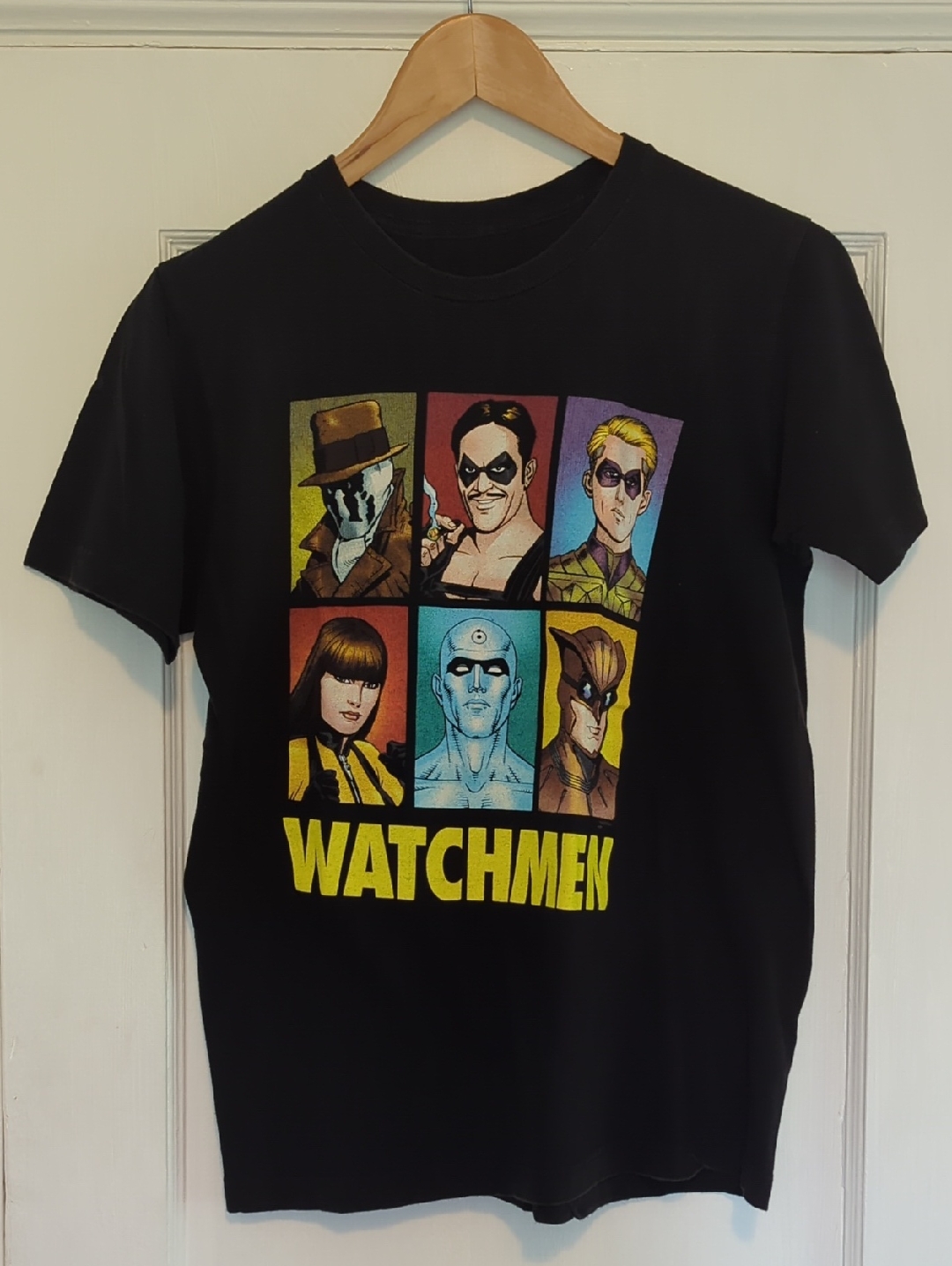 Watchmen Graphic Tee With Colorful Character Grid